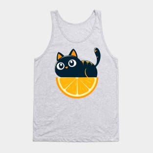 Cute Black Cat Lover Orange Day Funny Women Men Kids Tank Top